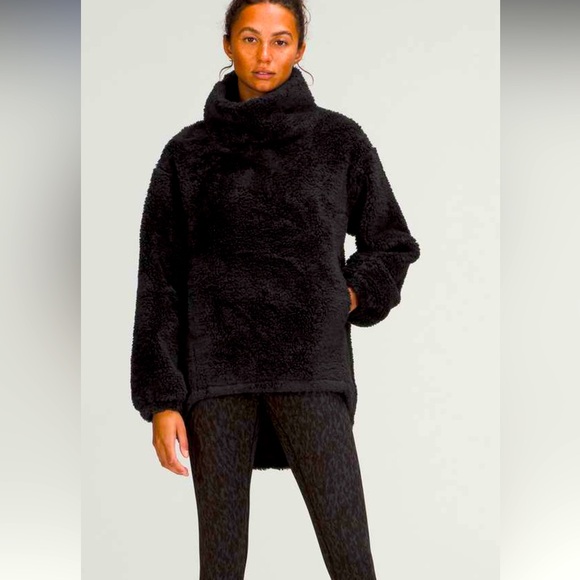 lululemon athletica Jackets & Blazers - Lululemon Warmth Restore Long Pullover black Sherpa jacket 4
